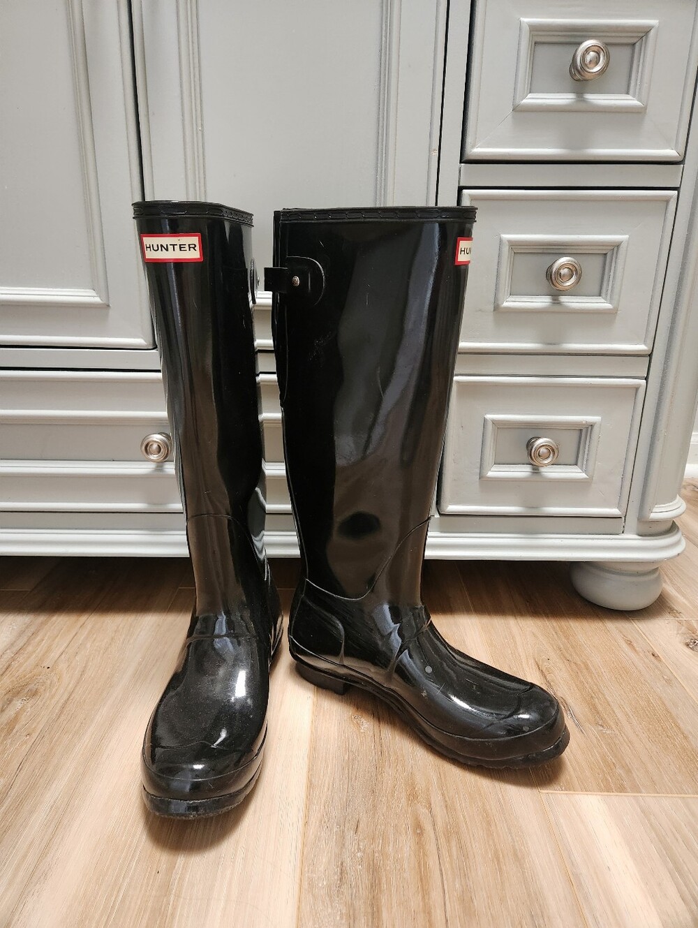 Hunter Women's Gloss Black Tall Rain Boots